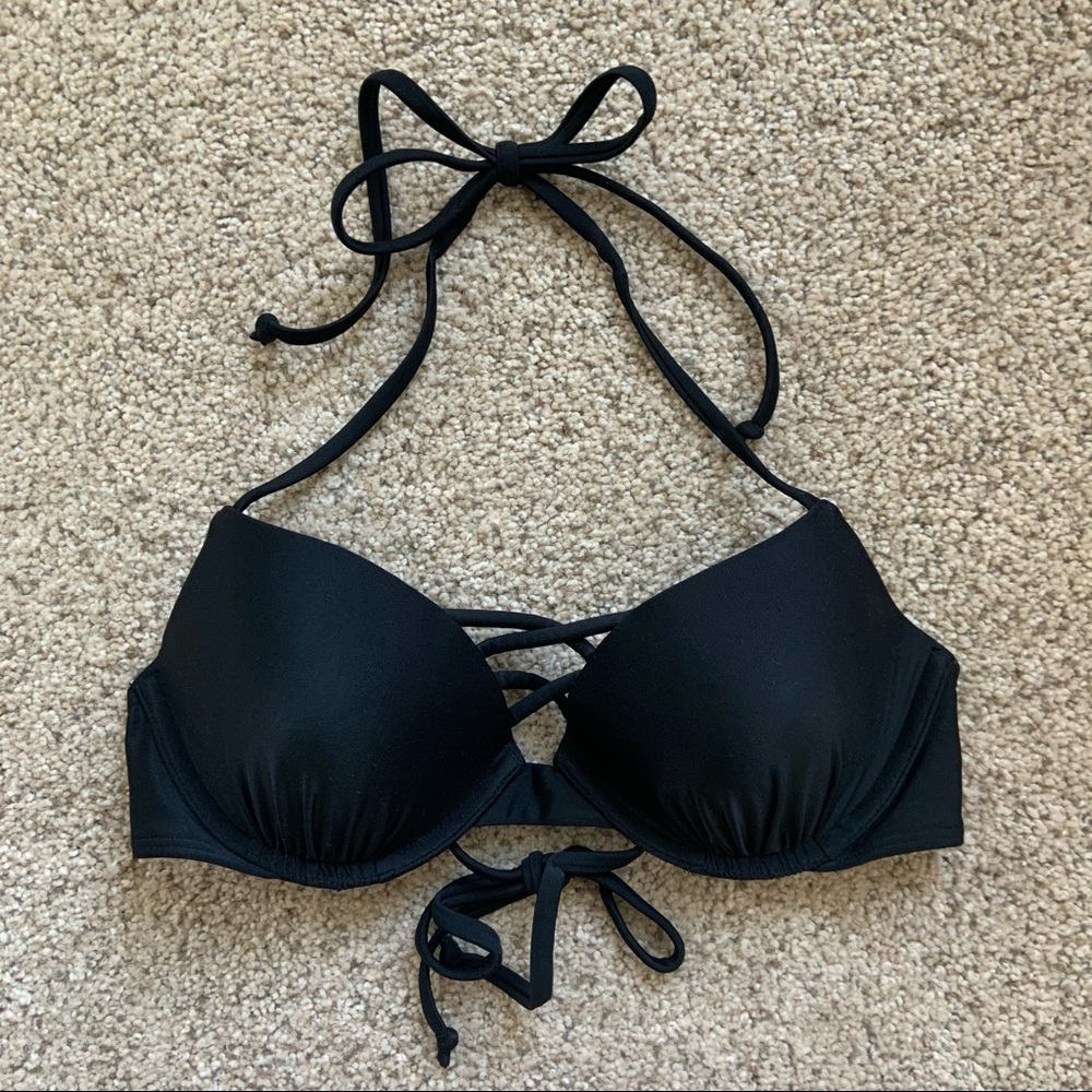 hollister lace-up push-up bikini top